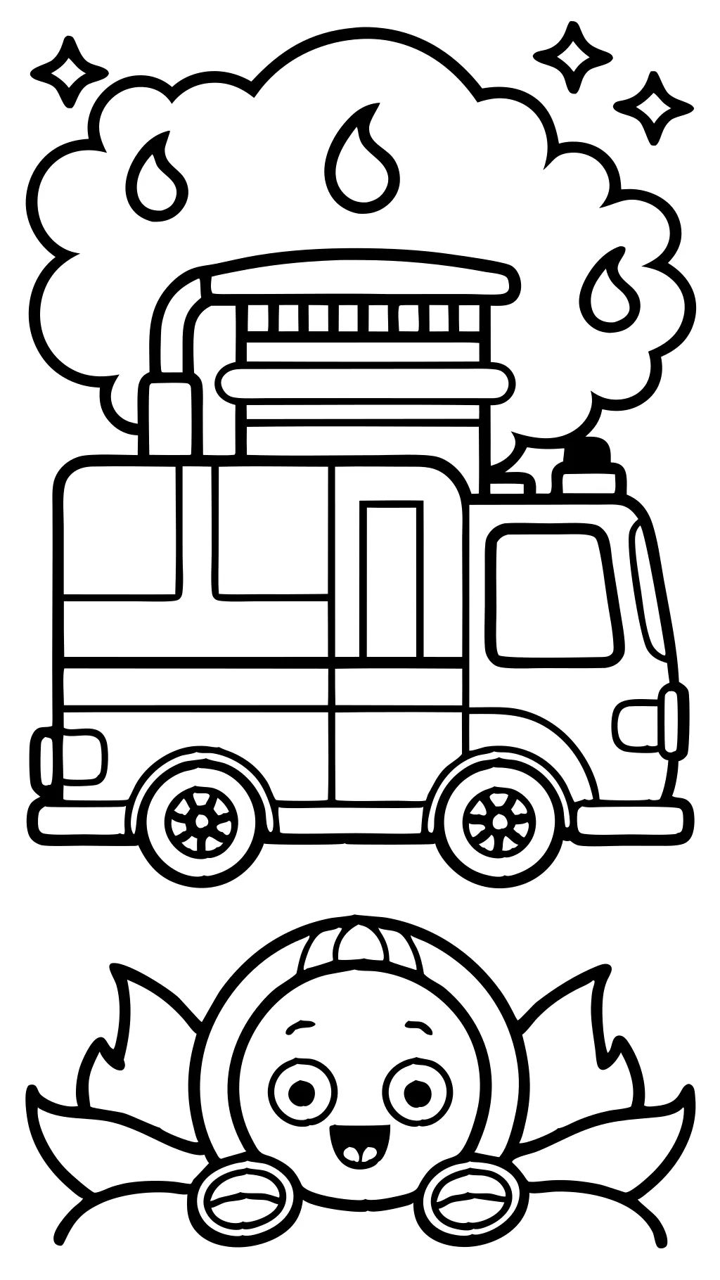 coloriages de moteur de feu gratuit